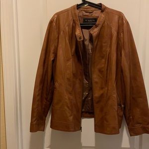 Giacca Cognac Faux leather jacket